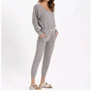 VUORI Melange Grey Long Sleeve Lux Jumpsuit Size L